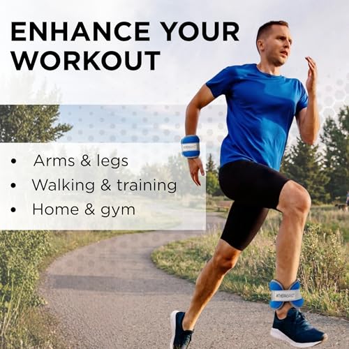 THERABAND Ankle Weights, Leg Weight, Wrist, Cuff, 2.5 lb, 2-Piece Set, Blue - size: Level 3 / 2.5lb