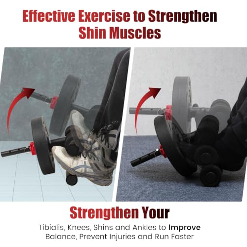 Tib Bar Tibialis Trainer, Tibialis Anterior Exercise Equipment for Home Gym - color: Black-1in&2in