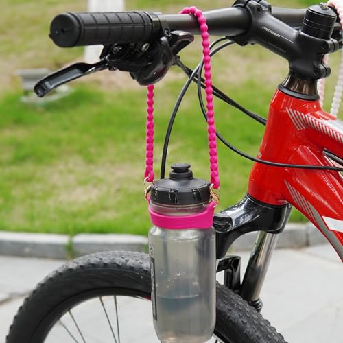 Water Bottle Handle for Stanley Cup - Soft, Durable Silicone Sling with Adjustable Strap, Fits Most 8-40oz Bottles, Ideal Stanley Cup Accessory - color: Rose