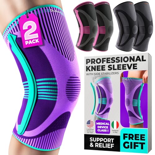 DR. BRACE ELITE Knee Brace with Side Stabilizer (2 Pack) Knee Brace - color: Galaxsis, size: Large