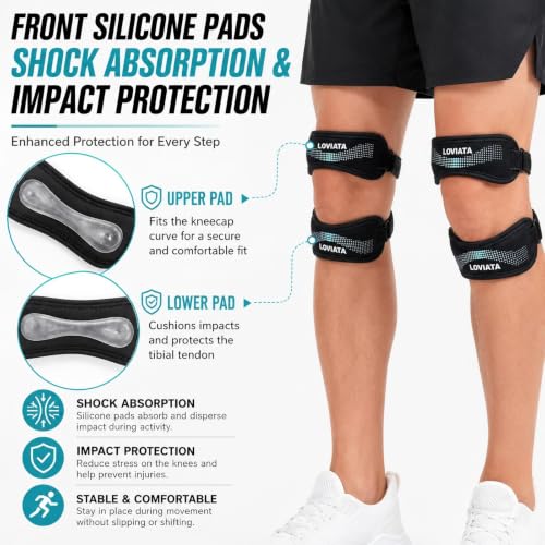 LOVIATA1 Pack Green Dual Patella Knee Strap, Knee Pain Relief Support - color: Green