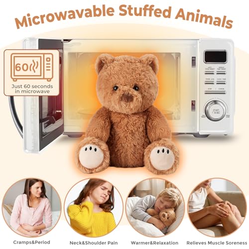 Microwavable Teddy Bear Stuffed Animals, Heatable & Coolable Plush Toys - style: Bear