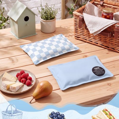 VIHOSE 2 Pcs Ice Packs for Lunch Box Bag - color: Blue, style: Checkerboard
