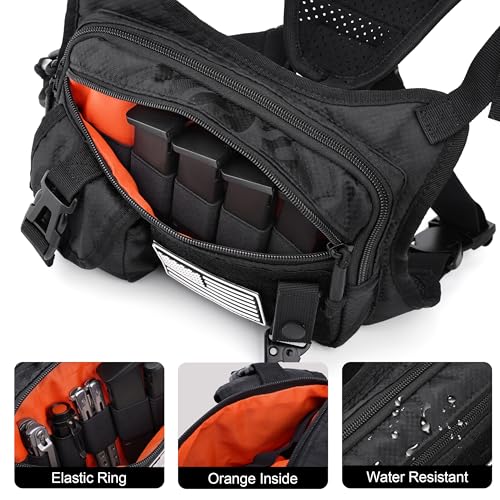 DEYACE Chest Bag for Men, Gun Vest Holster Fits Most Pistols, Adjustable EDC Tactical Chest Pack for Workouts Running Hiking