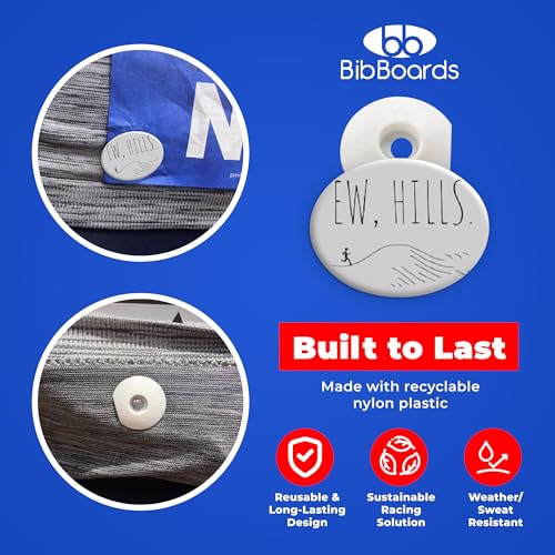 BibBoards bibSNAPS Race Bib Clips, Ew, Hills, 4 Pack - color: Ew Hills