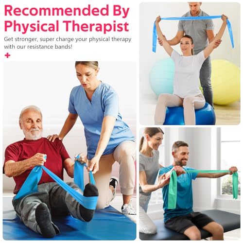 Resistance Bands Set, Exercise Bands for Physical Therapy, Pilates, Yoga - color: Green ,Blue, Black, size: 4.9FT