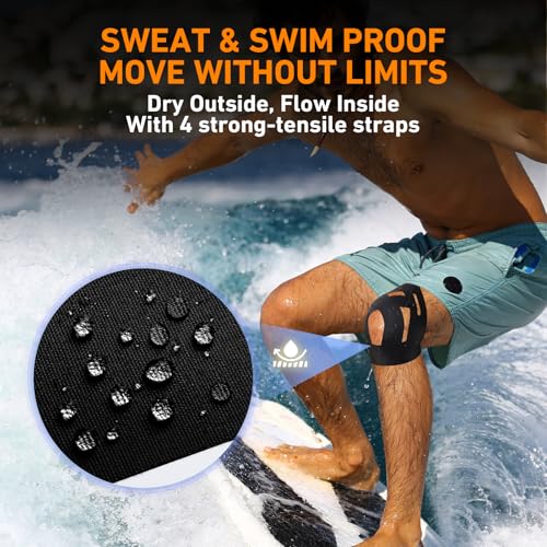 KTQUICK Precut Kinesiology Tape for Knees,24PCS,Stronger Adhesive Black - color: Black, size: 24PCS