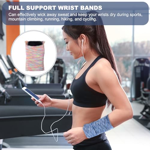 PATIKIL 6"x 4" Wrist Pouch, Wrist Wallet Sports Wristband Wallet with Zipper Pocket for Running Jogging Hiking Cycling Yoga, Colorful