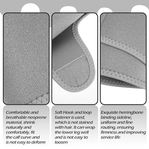 Chivao 2 Pairs Calf Brace Adjustable Shin Splint Support Lower Leg Compression Wrap Calf Sleeves for Men Women Pain Relief, Increases Circulation Reduces, Muscle Swelling(Gray, Black) - color: Gray, Black