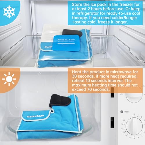 Ankle Ice Pack Wrap for Foot Heel Swelling Pain Relief, Reusable Large Hot Cold Gel Pack for Sprained Ankle, Achilles Tendonitis, Arthritis, Plantar Fasciitis, Post-Surgery, Sports Injury(Blue,1PCS) - color: Light Blue