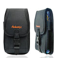 Heavy Duty Nylon Phone Holster with Built-in Card Slot, Vertical & Horizontal Belt Clip Pouch for iPhone 16/17 Pro Max & Galaxy S24/S25 Ultra
