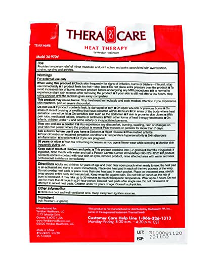 TheraCare Air-Activated Heat Wrap, Lower Back & Hip, 2 Count - size: One Size