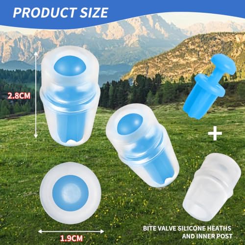 Bite Valve Replacement Mouthpiece Fit for Hydration Pack Bladder Water Backpack and Most Brands(4-Pack), with Shutoff Valve and Tube O-Ring - color: 4 Blue