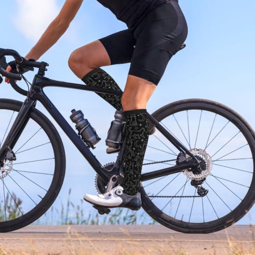 Avocado Compression Socks Women Men Knee High Stock for Running Work Support Nurses Travel - color: Cats