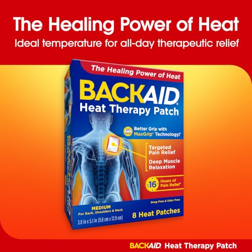 Backaid Heat Therapy Patch, Air-Activated Therapeutic Heat, Medium for Back, Shoulders, and Neck Pain Relief, 8 Count - size: 8 Count