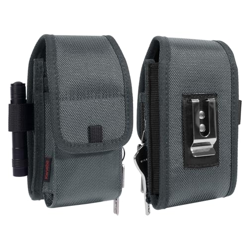 KENOBE Belt EDC Pouch, 5-Pocket Cell Phone/Tool Holder, Gray - color: Gray