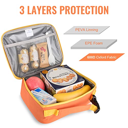 Genteen Kids Insulated Lunch Box for Boys Girls,2 Packs,Back to School - color: B-2pk Blue+Orange