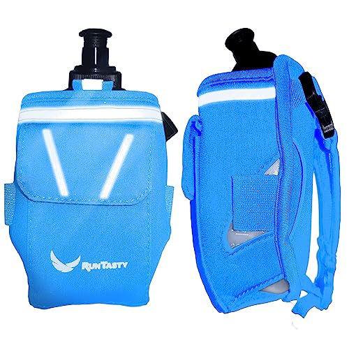 2-in-1 Running Fun: Handheld 12 Oz Water Bottle & Running Belt Add-On. No-Grip Design Straps on Hand & Slides on Belt. Waterproof Pocket for Money, Keys. Maximize Time, Freedom & Health - color: Royal Blue