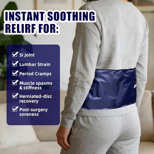 Lower Back Ice Pack Wrap, Sciatica Pain Relief，Large, 7.4" x 15.4"