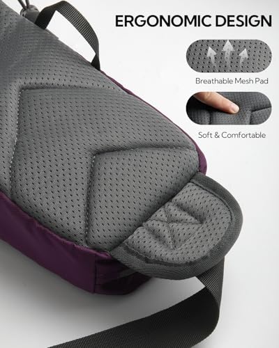 WATERFLY Water Bottle Fanny Pack, Hiking Hydration Belt for Women Men - color: Dark Purple