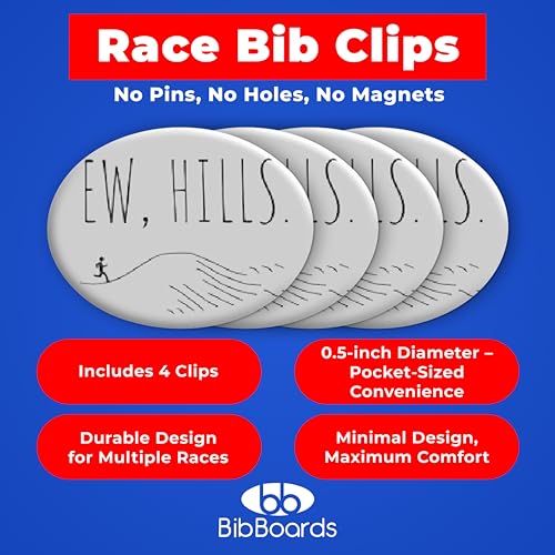 BibBoards bibSNAPS Race Bib Clips, Ew, Hills, 4 Pack - color: Ew Hills