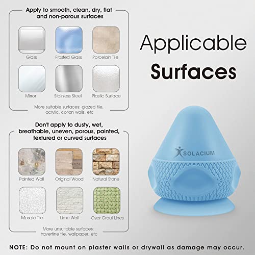 Solacium Mountable Massage Therapy Tool - Multi-Surface Suction Cup Wall Massage Tool for Sore Muscles, Myofascial Release, Stress Relief, Trigger Point and Deep Tissue Massage (Light Blue) - color: Light Blue