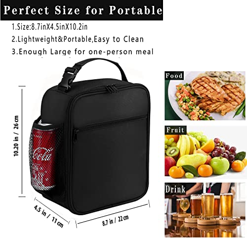 ZM-YOUTOO Lunch Box for Men - Reusable Lunch Bag Men Adult Women- Insulated Small LunchBox - color: Black