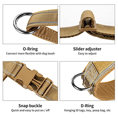 Annchwool No Pull Dog Harness with Padded Handle+5 Ft Leash(Brown-Set,S) - color: Brown Set, size: S