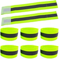 High Visibility Reflective Night Running Walking Elastic Strap Wristbands Ankle Bands Armbands Safety for Cycling Walking Running Camping Sports-Fits Women, Men & Kids - color: 4 Pairs / 8 Bands