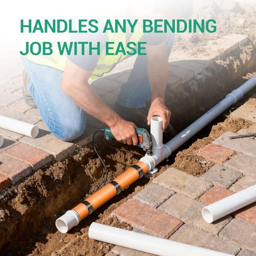 PVC Pipe Heating Blanket 17 * 9 in, Silicone Electric Pipe Bender Heater with Thermostat, 120V Pipe Heating Mat for Bending PVC & Plastic Pipes, 6.6ft Cord with 3 Hook and Loop Straps