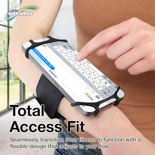 BoxWave Holster Compatible with Apple iPod Touch (7th Gen 2019) - ActiveStretch Sport Armband, Adjustable Armband for Workout and Running - Jet Black