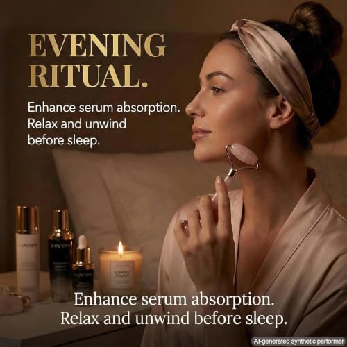Rose Quartz Face Roller for Face and Neck, Dual-End Cooling Massage Tool