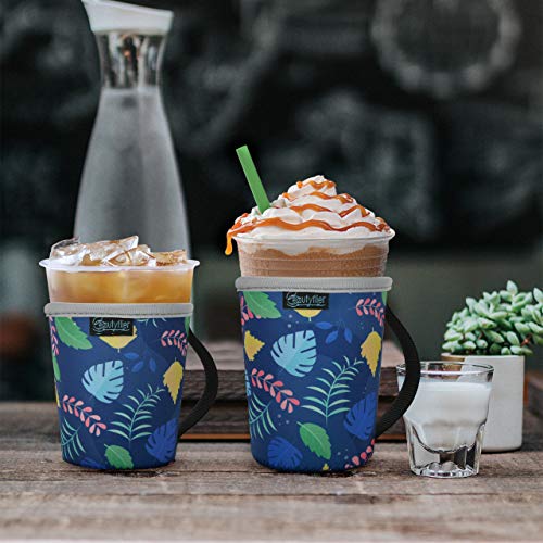 Reusable Insulated Neoprene Iced Coffee Sleeve, Hot & Cold Drink Cooler Cover for 16-32oz Cups, Compatible with Starbucks/Dunkin/McDonalds, Durable Beverage Holder for Cold Soda, Multi-Pattern Options - color: Pattern3