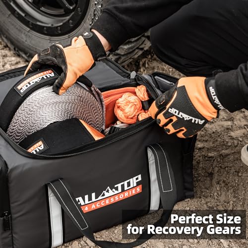 ALL-TOP Recovery Pack Bag, Water-Resist Tool Organizer for Offroad Gear & Overland Equipment, Standing Zippered Waterproof Storage Tote, Black Empty - color: Black, Recovery Bag