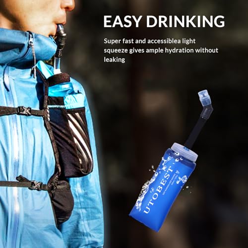 UTOBEST Soft Flask 350ML Collapsible Running Water Bottles - color: Blue-350ml*2