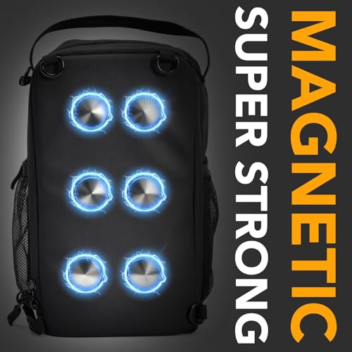 Magnetic Gym Bag for Men & Women - Compact Crossbody Workout Golf Bag with Magnetic Pouch and Touchscreen | Lightweight Small Gym Bag for Fitness, Golf, Travel | Water-Resistant & Durable Design - color: Gym Black