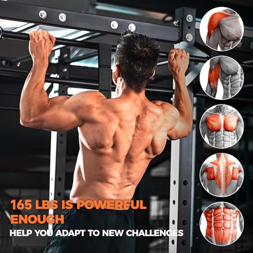Innstar Pull Up Assistance Bands, Heavy Duty Resistance Band for Pull Up Assist, Adjustable Resistance 165-265lbs with Fabric Feet/Knee Rest, Pull Up Bands Assistance Bands - color: Upgrade Black 165lbs