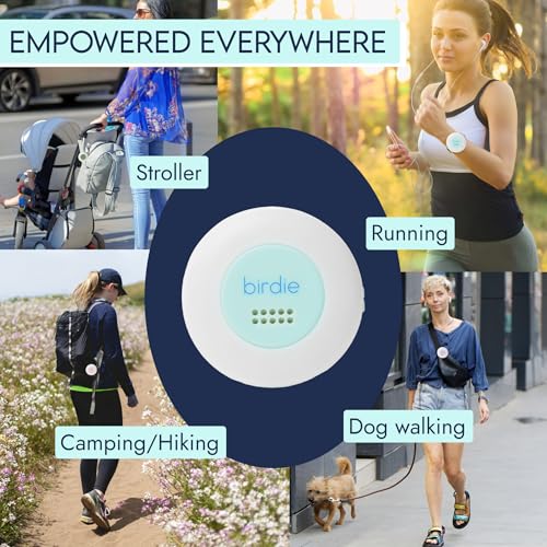 She's Birdie - The Original Personal Safety Alarm Disc for Bikes, Hikes, and Late Nights - Loud Siren, LED Light for Extra Visibility, Rechargeable, Handsfree, Lightweight, Water Resistant (Aqua) - color: Aqua