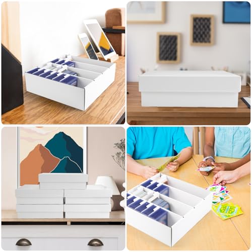 Trading Card Storage Box, 4 Row 3200 Count Collector Cards Box with Divider - size: 1 piece 13in for Toploader