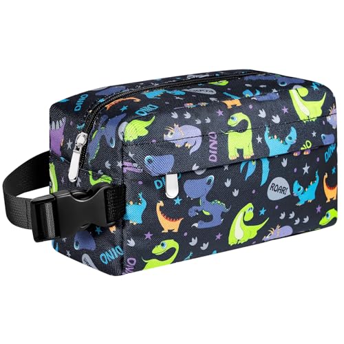 Small Lunch Bag, Freezable Snack Bag for Kids, Mini Lunch Box - color: Purple Dinosaur