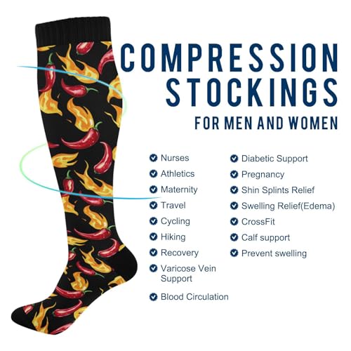 Wusikd Pirate Skulls Compression Socks for Women and Men Circulation Cute Long Socks for Athletic Running 1 - color: Multi 1