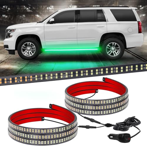 XRIDONSEN 2PCS 60 inch Running Board Lights Green Strobe Lights - color: Green
