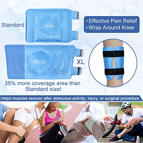 REVIX Knee Ice Pack for Injuries Reusable Gel Knee Ice Wrap for Arthritis
