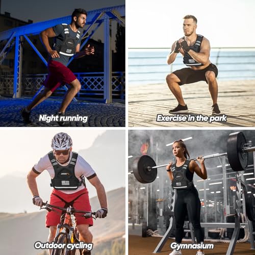 APEXUP Adjustable Weighted Vest, 4-10lb/12-18lb/20-32lb Vest with 6 Ironsand Weights and Large Pocket, Weight Vest for Men Women Strength Training, Running, Walking - color: Black-with Waterproof Layer, size: 12-18lbs