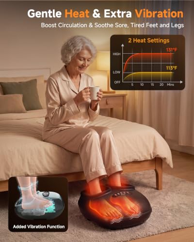 Snailax 4-in-1 Foot Massager with Heat 2026 Upgraded FSA Eligible Item - color: A.black