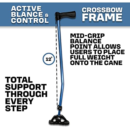 Dynamo Swing Cane with Articulating Foot – Walking Cane, Lightweight, Heavy Duty, All-Terrain, Adjustable, Super Soft Ergonomic Grip, for Seniors & Adults, Multi-Color (Ella Black) - color: Ella Black
