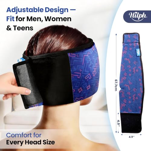 Hilph Adjustable Migraine Relief Cap, Headache Hat with Thickened Gel - style: Cool Blue