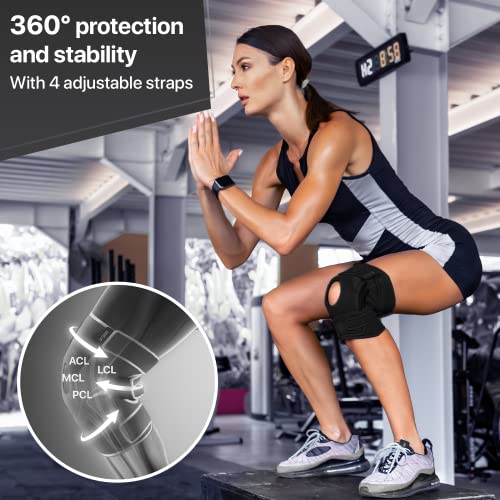 DR. BRACE ELITE Knee Brace with Side Stabilizers & Patella Gel Pads - color: Pluto, size: Medium