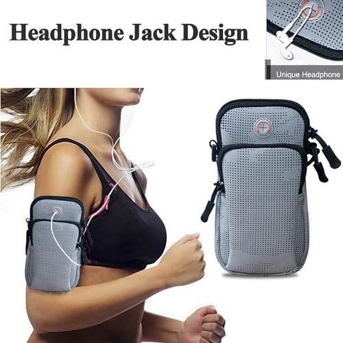 Phone Holder for Running Armband Cell Phone Purse Crossbody for Women Men Kids,iPhone 17 16 16e 15 14 13 12 11 Pro Max Xs Xr X Plus Mini Air Galaxy Ultra S26 S25 S24 S23 S22 Note Bag Arm Band - color: 5-Grey with Crossbody Strap&Hook