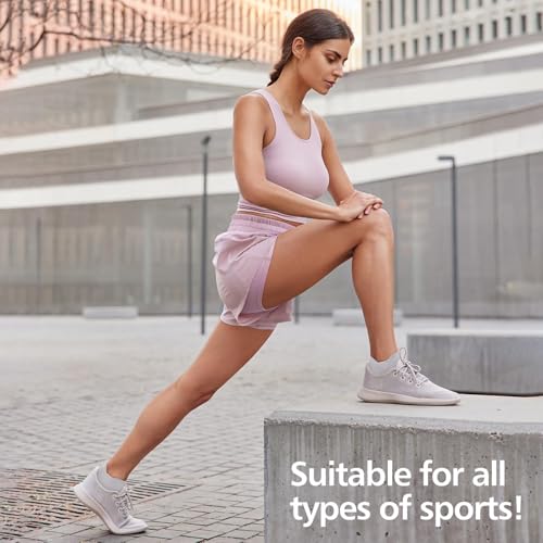 PAPLUS Ankle Compression Socks for Women, 6 Pairs Cushioned Running Socks - color: Grey（6 Pairs）, size: Large-X-Large